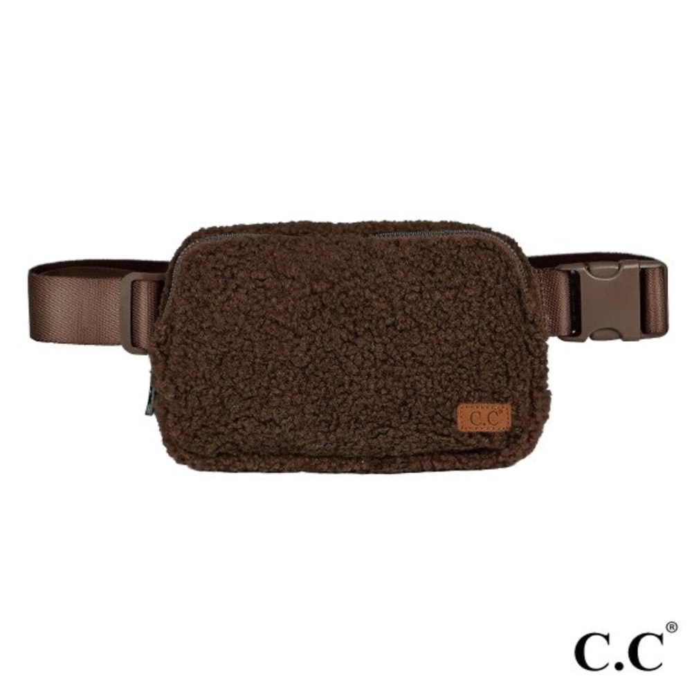 C.C Cozy Brown Sherpa Belt Bag